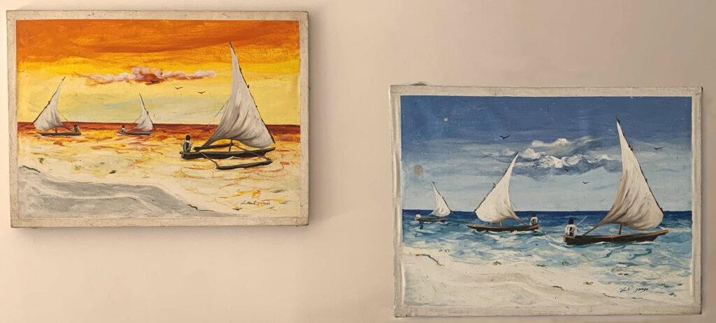 contemporary african art: dhows on the ocean